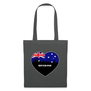 Brisbane Australien Flagge Skyline Reise Souvenir - Stoffbeutel - Graphite - Vorne