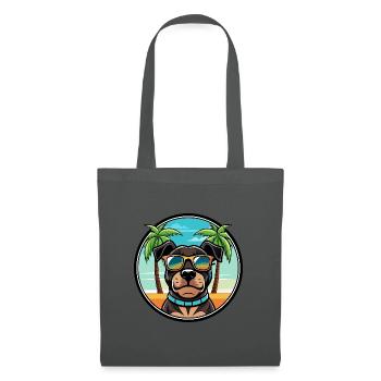 Rottweiler Chien Race Dessin Animé Lunettes De Soleil Plage - Sac en tissu - gris graphite - Devant