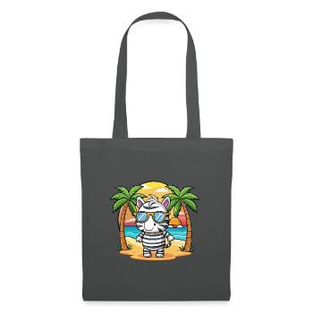 Zebra Lustige Cartoon Sommer Strand Sonnenbrille - Stoffbeutel - Graphite - Vorne
