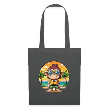 Chimpanzé Lunettes de soleil de plage d’été de dessin animé drôle - Sac en tissu - gris graphite - Devant
