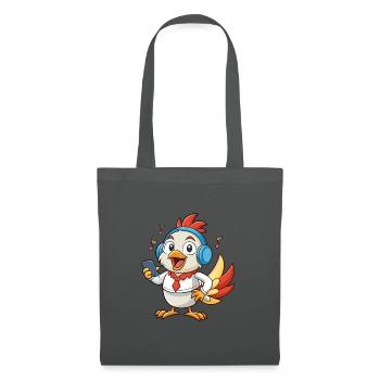Chicken Funny Cartoon Character Headphone Music - Tote Bag - graphite grey - Front
