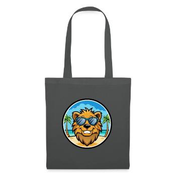 Lion Funny Cartoon Summer Beach Sunglasses Sticker - Tote Bag - graphite grey - Front