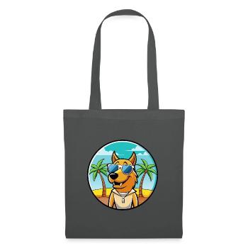 Smaland Hound Hund Rasse Cartoon Sonnenbrille Strand - Stoffbeutel - Graphite - Vorne