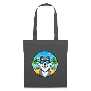 Seppala Sibirische Schlittenhunderasse Cartoon Sonnenbrille - Stoffbeutel - Graphite - Vorne