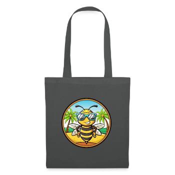 Biene Lustige Cartoon Sommer Strand Sonnenbrille Aufkleber - Stoffbeutel - Graphite - Vorne