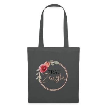 Trauzeugin - Vintage Blumen - Stoffbeutel - Graphite - Vorne