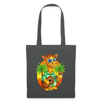 Drôle Camel Dessin animé Plage d’été Lunettes de soleil Guitare - Sac en tissu - gris graphite - Devant