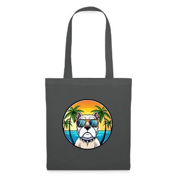 Bouledogue américain race dessin animé lunettes de soleil plage - Sac en tissu - gris graphite - Devant