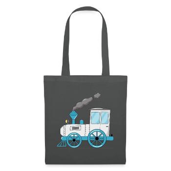 Kinderzug Eisenbahn weiß - Stoffbeutel - Graphite - Vorne