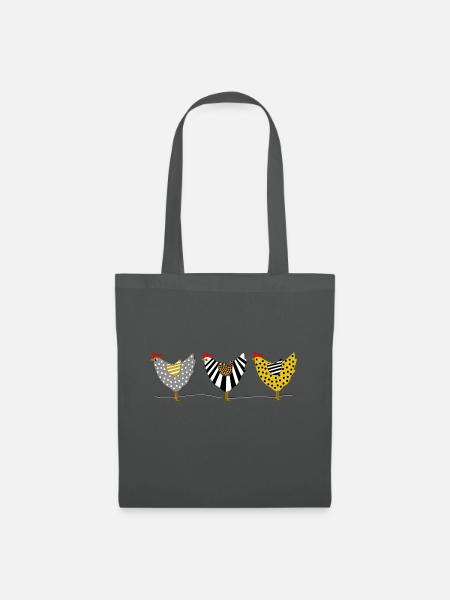 Huehner Hahn Henne Ostern Vögel Küken Ei Frühling - Stoffbeutel - Graphite