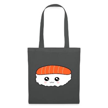 Kawaii,Nigiri,Salmon,Fish, Rice, Japan Cuisine - Tote Bag - graphite grey - Front