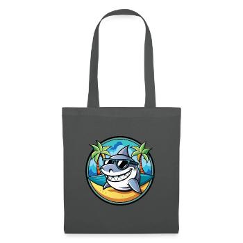 Shark Funny Cartoon Summer Beach Sunglasses Cool - Tote Bag - graphite grey - Front