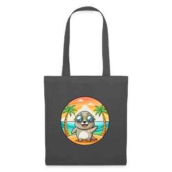 Lunettes de soleil de plage d’été de dessin animé drôle de phoque - Sac en tissu - gris graphite - Devant