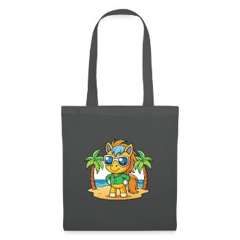 Lunettes de soleil de plage d’été de dessin animé drôle de poney - Sac en tissu - gris graphite - Devant