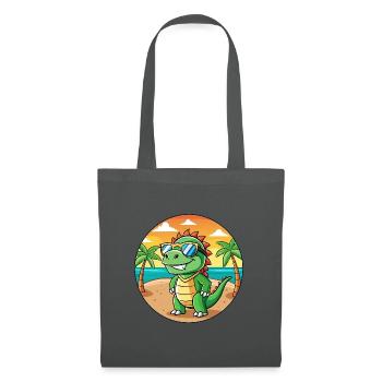 Iguane Lunettes de soleil de plage d’été de dessin animé drôle - Sac en tissu - gris graphite - Devant