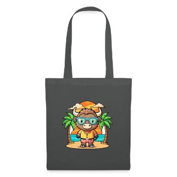 Buffalo Lustige Cartoon Sommer Strand Sonnenbrille - Stoffbeutel - Graphite - Vorne