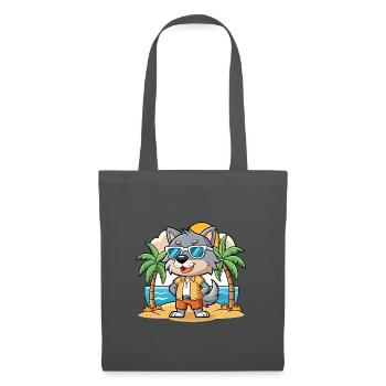 Lunettes de soleil de plage d’été de dessin animé drôle de loup - Sac en tissu - gris graphite - Devant