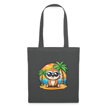 Lunettes de soleil de plage d’été de dessin animé drôle de paresseux - Sac en tissu - gris graphite - Devant
