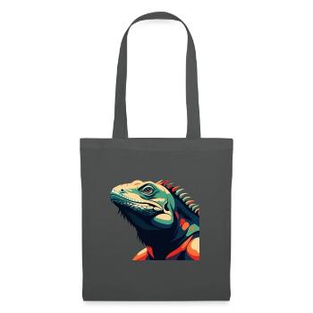 Iguana Cartoon Character Colorful Pet Animal - Tote Bag - graphite grey - Front