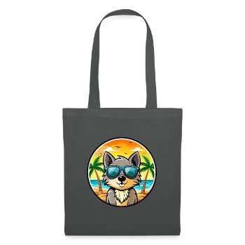 Schipperke Hunderasse Cartoon Sonnenbrille Strand - Stoffbeutel - Graphite - Vorne