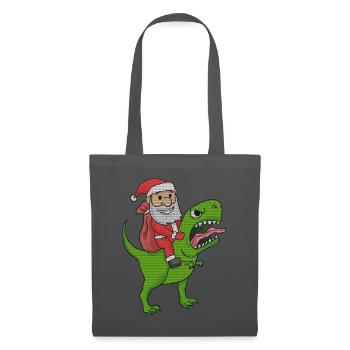 Weihnachten Dinosaurier Ugly Christmas Effekt - Stoffbeutel - Graphite - Vorne