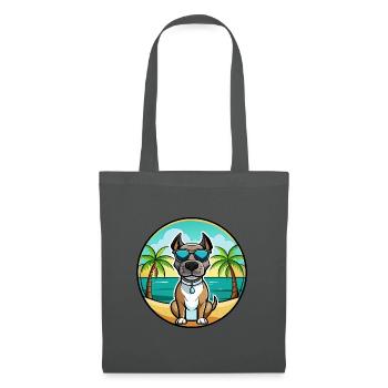Deutsche Dogge Hunderasse Cartoon Sonnenbrille Strand - Stoffbeutel - Graphite - Vorne