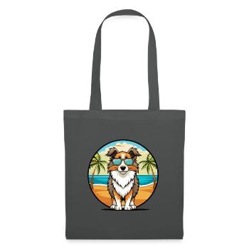 English Shepherd Dog Breed Cartoon Sunglass Beach - Tote Bag - graphite grey - Front