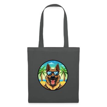 Berger d’Europe de l’Est Race Cartoon Beach - Sac en tissu - gris graphite - Devant