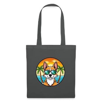 Chilenische Foxterrier Hunderasse Cartoon Sonnenbrille - Stoffbeutel - Graphite - Vorne