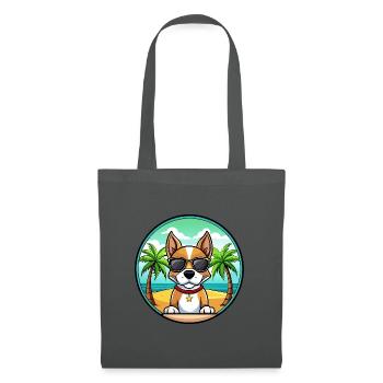 Brasilianischer Terrier Hunderasse Cartoon Sonnenbrille Strand - Stoffbeutel - Graphite - Vorne