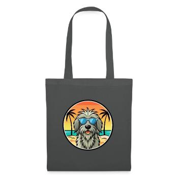 Lunettes de soleil Bergamasco Shepherd Dog Breed Cartoon - Sac en tissu - gris graphite - Devant
