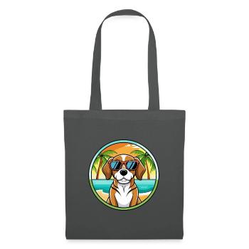 Beagle Harrier Hunderasse Cartoon Sonnenbrille Strand - Stoffbeutel - Graphite - Vorne