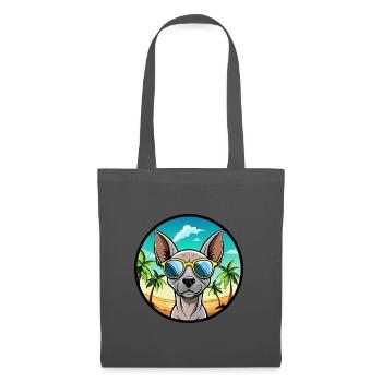 Amerikanischer haarloser Terrier Hunderasse Cartoon Beach - Stoffbeutel - Graphite - Vorne