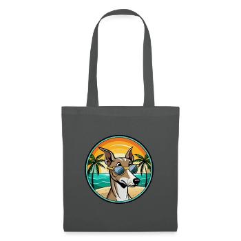 Polnischer Windhund Hund Rasse Cartoon Sonnenbrille Strand - Stoffbeutel - Graphite - Vorne