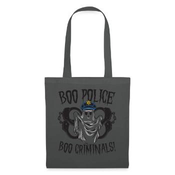 Buh Polizei, Buh Kriminelle! Polizist Halloween - Stoffbeutel - Graphite - Vorne