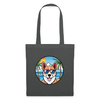 Norwegische Lundehund Hunderasse Cartoon Sonnenbrille - Stoffbeutel - Graphite - Vorne
