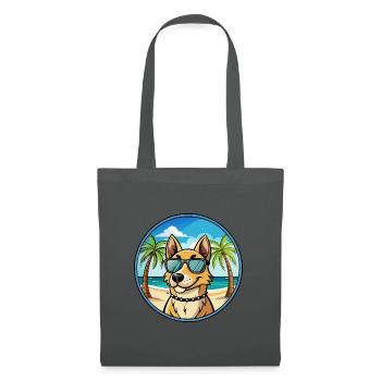Norwegischer Windhund Rasse Cartoon Sonnenbrille Strand - Stoffbeutel - Graphite - Vorne