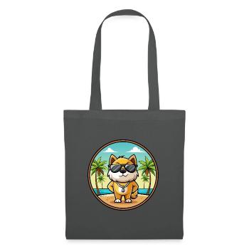 Milieu Asiatique Ovtcharka Chien Race Dessin Animé Plage - Sac en tissu - gris graphite - Devant