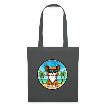 Englische Spielzeug Spaniel Hund Rasse Cartoon Sonnenbrille - Stoffbeutel - Graphite - Vorne