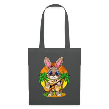 Lunettes de soleil de plage d’été de lapin drôle hawaïenne - Sac en tissu - gris graphite - Devant