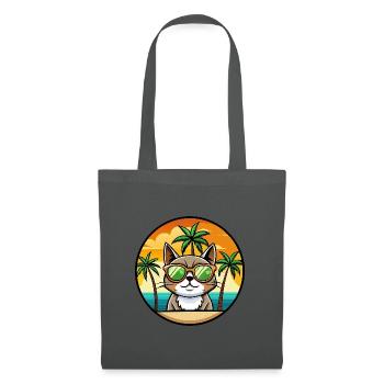 Exotische Kurzhaarkatze Rasse Cartoon Sonnenbrille Strand - Stoffbeutel - Graphite - Vorne