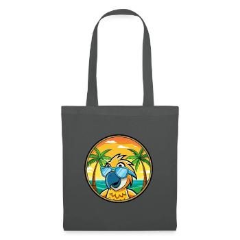 Perroquet Drôle Dessin Animé Plage Été Lunettes De Soleil Cool - Sac en tissu - gris graphite - Devant