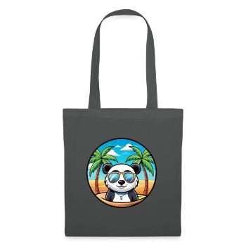 Panda Lustige Cartoon Sommer Strand Sonnenbrille Cool - Stoffbeutel - Graphite - Vorne