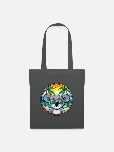 Koala Drôle Dessin Animé Plage D’été Lunettes De Soleil Cool - Sac en tissu - gris graphite