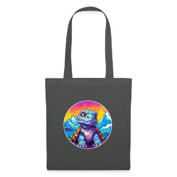 Schildkröte Aquarell Karikatur Kawaii Haustier Tier Farbe - Stoffbeutel - Graphite - Vorne