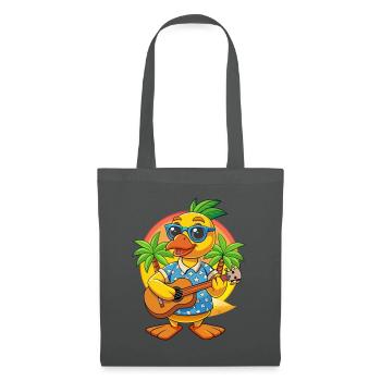 Lustige Ente Cartoon Sommer Strand Sonnenbrille Gitarre - Stoffbeutel - Graphite - Vorne