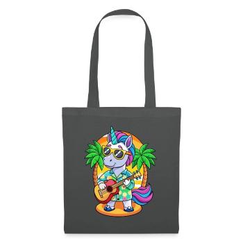 Lustige Einhorn Cartoon Sommer Strand Sonnenbrille - Stoffbeutel - Graphite - Vorne