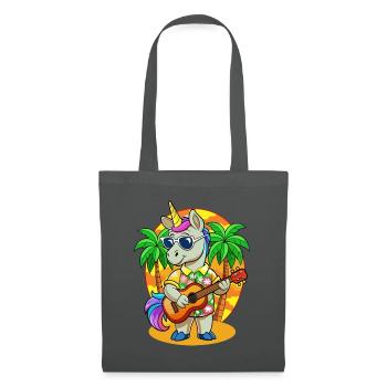 Lustige Einhorn Cartoon Sommer Strand Sonnenbrille - Stoffbeutel - Graphite - Vorne
