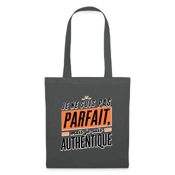 Je ne suis pas parfait mais authentique - Sac en tissu - gris graphite - Devant