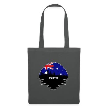 Perth Australien Flagge Skyline Silhouette Reisen - Stoffbeutel - Graphite - Vorne